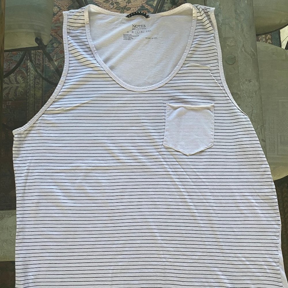 White and Black Stripe Tank Tshirt